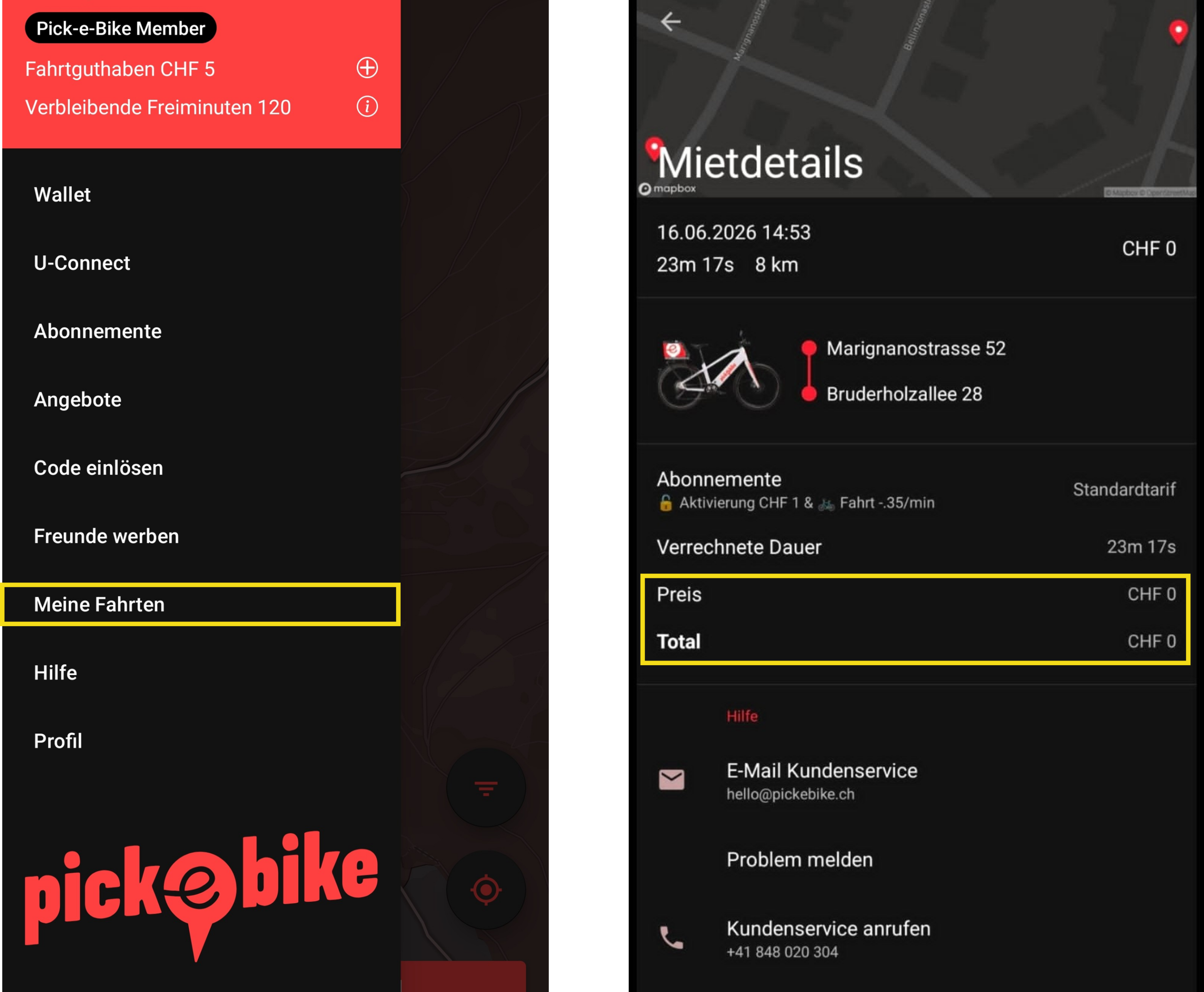 Medium: Gratis-Fahrt erkennen